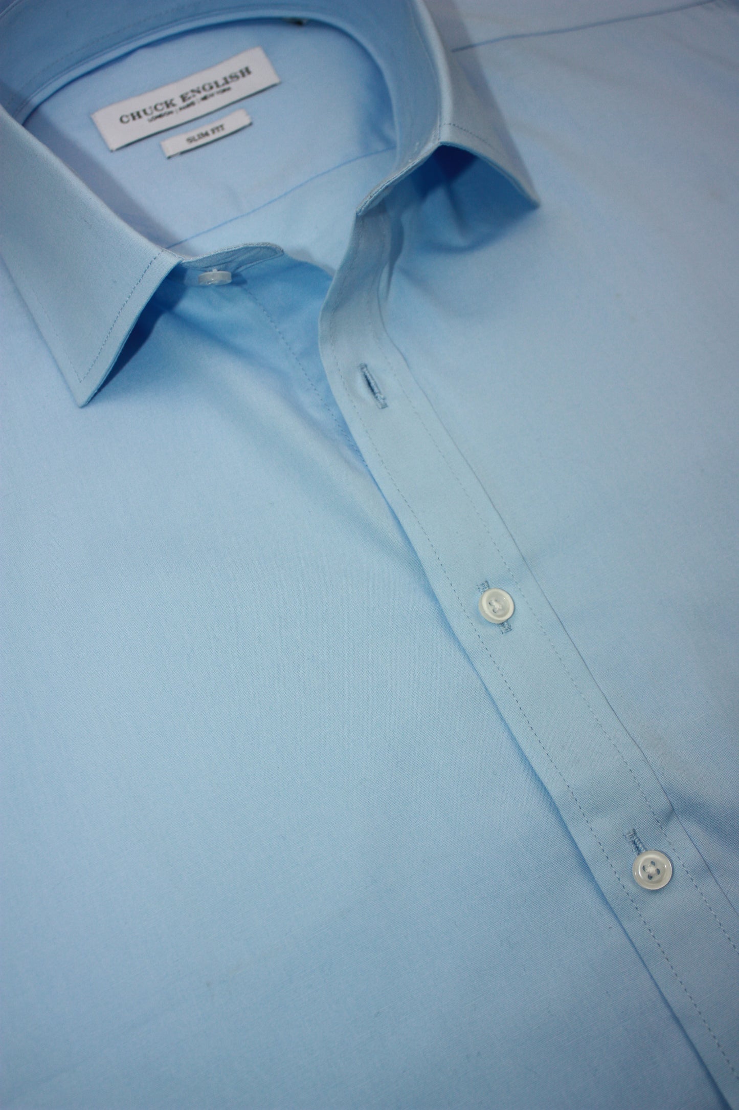 Mens Long-Sleeve Button-Down Sky Blue Shirt